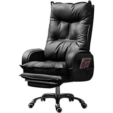 Imagem de Cadeira executiva executiva com descanso para os pés cadeira executiva com armazenamento lateral, cadeira giratória reclinável, cadeira ergonômica para escritório em casa, fácil de instalar