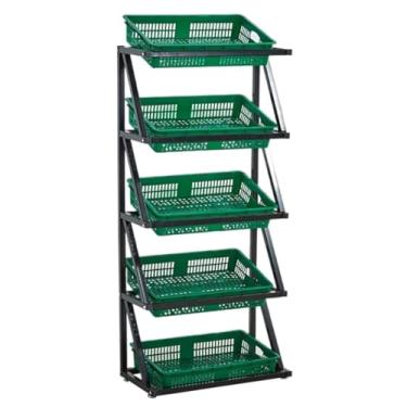 Imagem de Organizador de cozinha carrinho empilhável de armazenamento de frutas e vegetais de 4-5 camadas, suporte independente de metal para banheiro, cozinha, despensa, casa, prateleiras utilitárias (cor: A