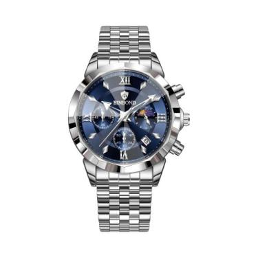 Imagem de Relógio Masculino De Luxo À Prova d'Água Com Cronógrafo Luminoso Em Aç