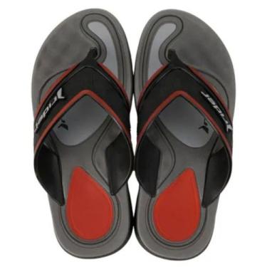 Imagem de Chinelos Rider Line Plus Preto Vermelho Cinza Macio -, Preto, Vermelho