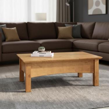 Imagem de Mesa De Centro Em Madeira Maciça Cor Carvalho Para Sala
