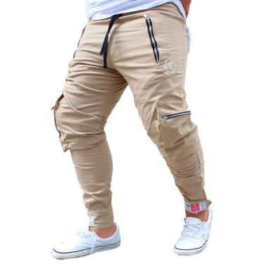 Imagem de Calça Jogger Masculina BEGE Cargo Streetwear-Unissex