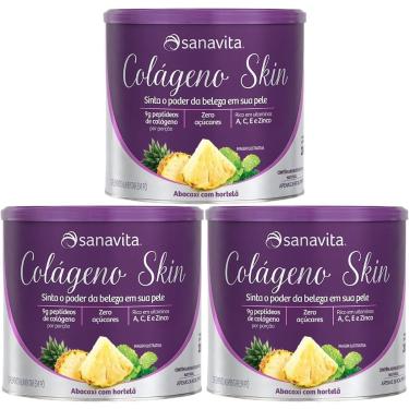 Imagem de Kit 3X Colágeno Skin - 200g Abacaxi com Hortelã - Sanavita-Masculino