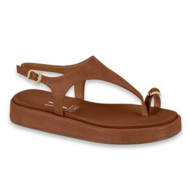 Imagem de Papete Sandalia Flat Feminina Vizzano Anel Dedo Ref: 6506.127, Marrom,