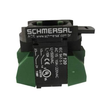 Imagem de Bloco de Contato 2NA Ace Schmersal E120 Codigo 140033 Uso Industrial Alimentacao Eletrica Bivolt