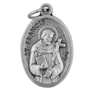 Imagem de Venerare Pequena Medalha de São Católico - Pacote a granel com 10 (São Francisco de Assis), Small, Peltre, Sem Pedra Preciosa