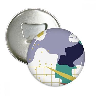 Imagem de Abridor de garrafas com estampa abstrata de treliça, ímã de geladeira, emblema multifuncional