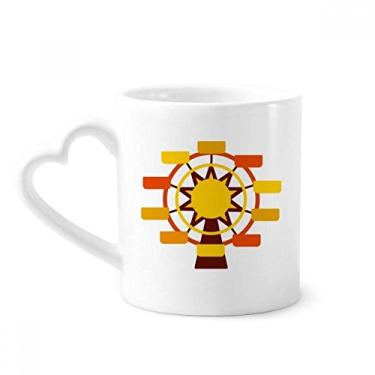 Imagem de Caneca com ilustração colorida da roda gigante do parque de diversões café cerâmica copo de coração de vidro