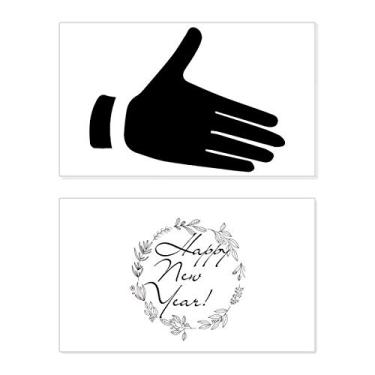Imagem de Reach Out Gesture Outline Pattern New Year Festival Greeting Card Bless Message Gift