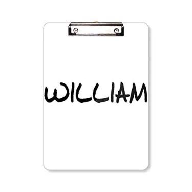 Imagem de Placa de suporte para prancheta William com nome inglês e escrita especial A4