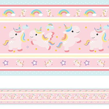 Imagem de Faixa de Parede Unicornio para Quarto de Menina 3mx15cm
