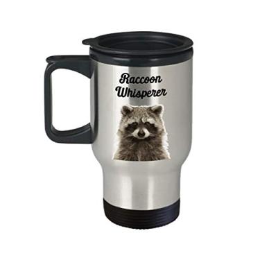 Imagem de Caneca de viagem Raccoon Whisperer – Caneca de chá divertido com isolamento de café de cacau quente – ideia de de Natal