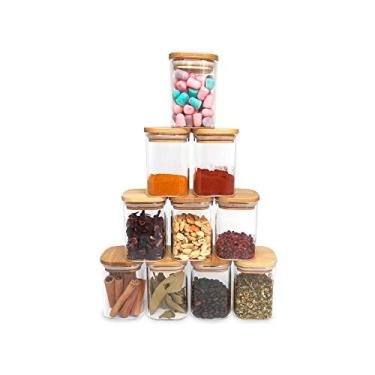 Imagem de POTES DE MANTIMENTOS QUAD 200ML C/TAMPA BAMBU - 10 PÇS