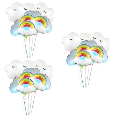 Imagem de Gadpiparty 27 Peças 1 Conjunto Balão Arco-íris Nuvem Balões De Arco-íris De Aniversário Balão De Arco-íris Mylar Balões De Alumínio Estrabismo Noiva Balão De Hélio Filme De Alumínio