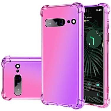 Imagem de Gufuwo Capa para Pixel 7 Pro/Google 7 Pro linda capa para meninas e mulheres, capa protetora de TPU macio antiarranhões gradiente à prova de choque para Google Pixel 7 Pro (rosa)