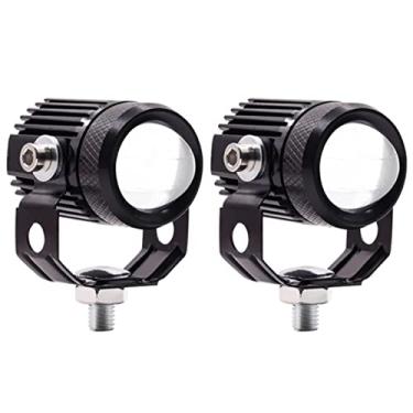 Imagem de Biqing 1 par de faróis de neblina de LED para motocicleta, 30 W, luz âmbar/branca, projetor de luz auxiliar de 3,3 cm para carro, caminhão, barco, bicicleta (4 modos)