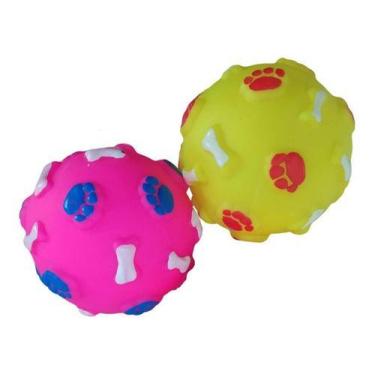Imagem de Kit 2 Brinquedos Bola Colorida Para Cães Cachorros Filhotes - Bacon Bo