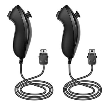 Imagem de NC Nunchuck Controller Joystick Gamepad Replacement for wii Nunchuck Controller, Compatible with Nintendo Wii & Wii U Video Game Gamepads. (Black 2PCS)