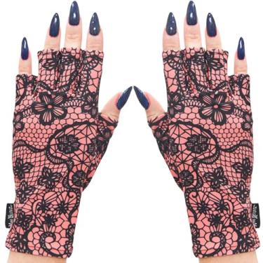 Imagem de ManiGlovz - Luvas protetoras para unhas FPS 50+ UV | Luvas de manicure em gel e luvas antirUV sem dedos para mulheres | Podem ser usadas como luvas de proteção solar para dirigir | Açúcar e