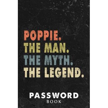 Imagem de Password book Mens Poppie Bear Saying Gift For Father's Day The Man Myth Legend Good: Xmas,Halloween,2021,2022,Christmas Gifts,Thanksgiving,Small password notebook,Password book mini