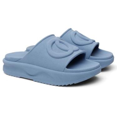 Imagem de Chinelo Feminino Nuvem Ortopédico Plataforma Macio Confortavel Azul - 