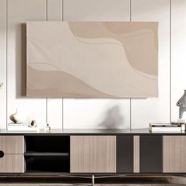 Imagem de Capas à prova de poeira para TV de arte padrão para LCD LED, capa protetora contra poeira de TV para lavagem à máquina, capa protetora de tela para desktop/pendurar na parede/curva A||65 polegadas