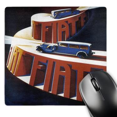 Imagem de 3dRose Mouse pad LLC 20 x 20 x 0,63 cm, pôster de publicidade vintage Fiat Italian Car Motor Company (mp_129964_1)