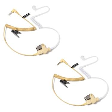 Imagem de UAYESOK Fone de ouvido policial de 3,5 mm, fone de ouvido de vigilância de tubo acústico para microfone de alto-falante de rádio, microfone de ombro, walkie talkie (pacote com 2)