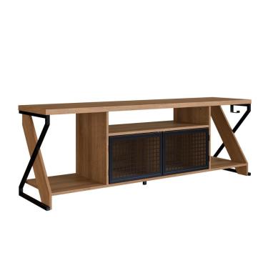 Imagem de Rack Industrial 160cm Tv 60 Com Led P1033 Mell Pp Milani Store Mell