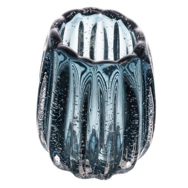 Imagem de Vaso Decorativo Para Plantas Flores Italy Vidro Murano Azul 8,5x10x12cm Wolff