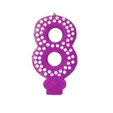 Imagem de Vela De Aniversário Poá Lilás - N8