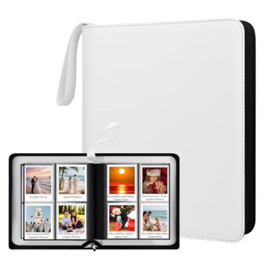 Imagem de Álbum de fotos grande com 256 bolsos para fotos instantâneas Polaroid Now/i-Type/600/SX-70, compatível com os filmes instantâneos Fujifilm Instax Wide 400/300 e Instax Square (Branco)