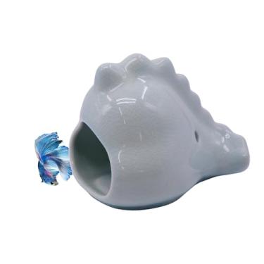 Imagem de AnRui Decoração de aquário de cerâmica bonito cavalo-marinho Betta acessórios de aquário decoração ornamento de caverna de esconderijo para peixes pequenos e médios, camarões, peixes dourados e