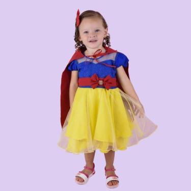 Imagem de Vestido Infantil Juvenil Festa Princesa Branca de Neve com Capa - Lele