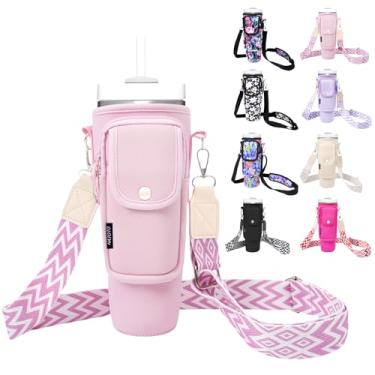 Imagem de Suporte de garrafa de água com alça para copo Stanley 100 ml, suporte de copo Stanley de neoprene isolado com alça para copo com alça bolsa Stanley bolsa transversal para caminhadas