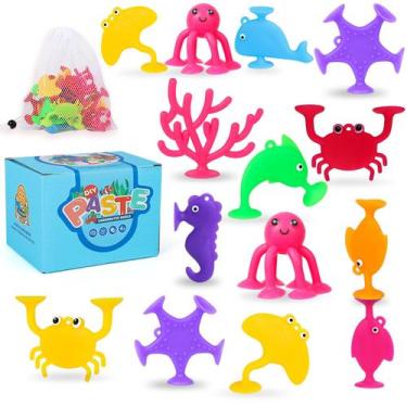 Imagem de Brinquedos com ventosa Tepear Silicone Ocean Animals para crianças de 