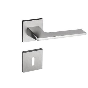 Imagem de Fechadura Sara Cromado Acetinado Roseta Quadrada 40mm Pado Interna