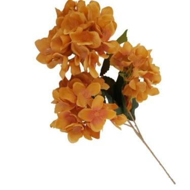 Imagem de Flor Artificial Hortênsia Laranja Haste 60 Cm - Carmella Presentes