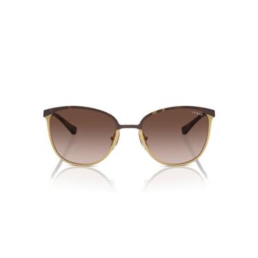 Imagem de Vogue Eyewear Óculos de sol femininos Vo4002s redondos, Top Havana/dourado/marrom gradiente, 55 mm