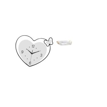 Imagem de Fenteer Relógio de Parede em Acrílico com Formato de Coração E Bandeja Retangular Nórdica para Penteadeira, Organizador Decorativo Criativo para Sala de Estud