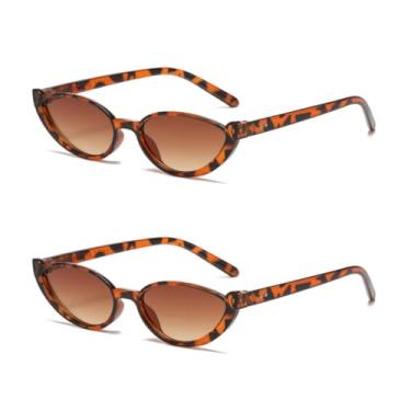 Imagem de HCHES Óculos de sol vintage meia armação, estilo fashion, colorido, feminino, UV400, verão (2C3)