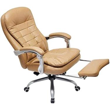 Imagem de Mesa de escritório ajustável com encosto alto ergonômico reclinável para computador com apoio para os pés