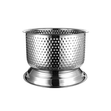 Imagem de Balde de gelo de aço inoxidável, balde de gelo de coquetel de cerveja champanhe com cubos de gelo, ornamentos de balde de gelo de mesa barril de gelo (B)