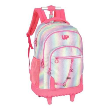 Imagem de Mochila Rodinhas Reforçada Glitter Menina Rosa Infantil Up4you Luxcel