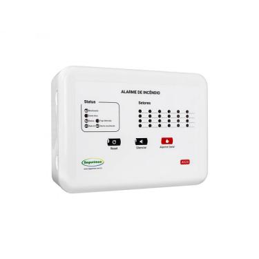 Imagem de Central Alarme Incêndio Convencional 12V C/ Bateria – Segurimax | 12 Setores Cód. 26823