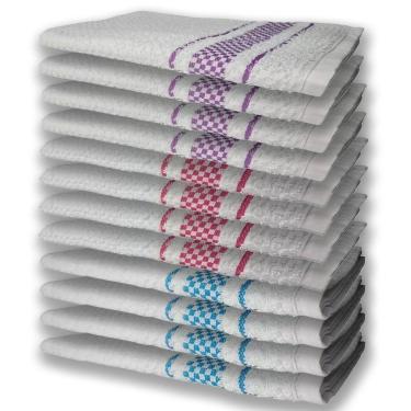 Imagem de 12 Panos De Prato Atoalhado Felpudo Premium Az+rs+rx