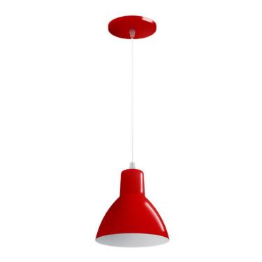 Imagem de Lustre Pendente Taschibra Cúpula Td 622 E27 Bivolt Vermelho