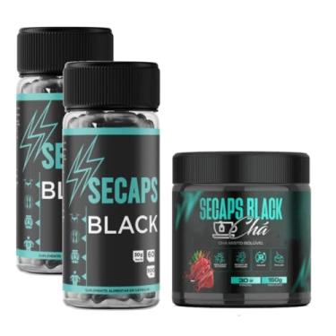 Imagem de Kit SECAPS Black – Suplemento em Cápsulas (60 CAPS x 500mg) + Chá Misto Solúvel (150g / 30 porções) – Fórmula Premium para Rotina Ativa (3)
