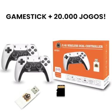 Imagem de Game Stick Retrô 4K HDMI com +20.000 Jogos Clássicos | Video Game Plug and Play com Emuladores Atari, SNES, N64, PS1 | 2 Controles Sem Fio | Console Retro para TV