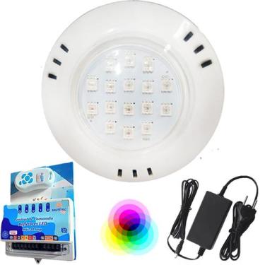 Imagem de Kit 1 Led 9w Abs RGB Brustec + Comando Smd Brustec + Fonte